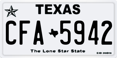 TX license plate CFA5942