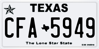 TX license plate CFA5949