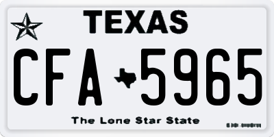 TX license plate CFA5965
