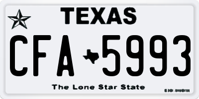 TX license plate CFA5993