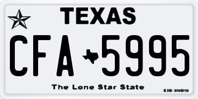 TX license plate CFA5995