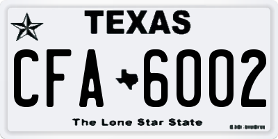 TX license plate CFA6002