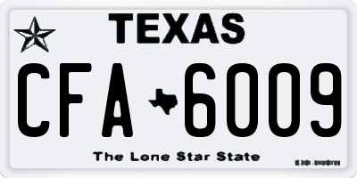 TX license plate CFA6009