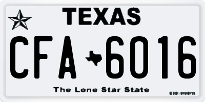 TX license plate CFA6016