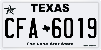 TX license plate CFA6019
