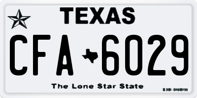 TX license plate CFA6029
