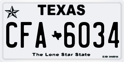 TX license plate CFA6034