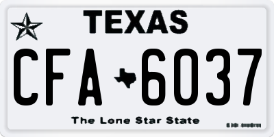 TX license plate CFA6037