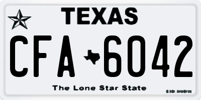 TX license plate CFA6042