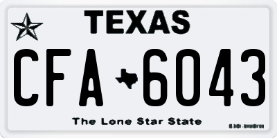 TX license plate CFA6043
