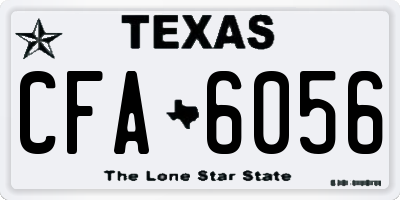TX license plate CFA6056