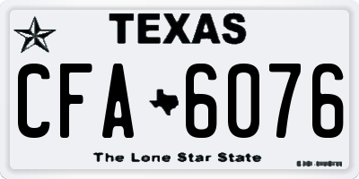 TX license plate CFA6076