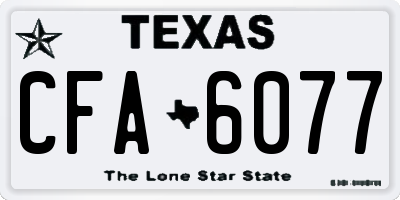 TX license plate CFA6077