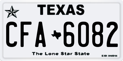 TX license plate CFA6082
