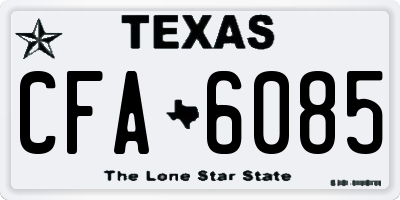 TX license plate CFA6085