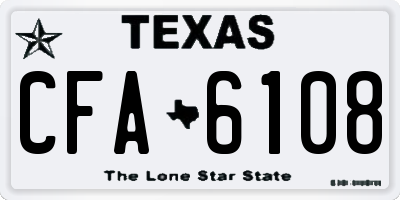 TX license plate CFA6108