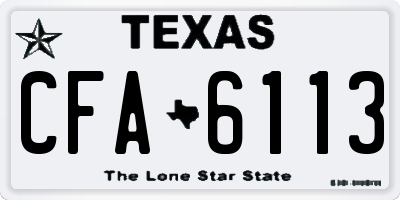 TX license plate CFA6113