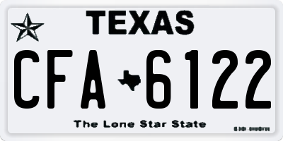 TX license plate CFA6122