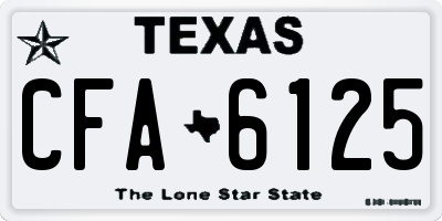 TX license plate CFA6125