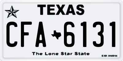 TX license plate CFA6131