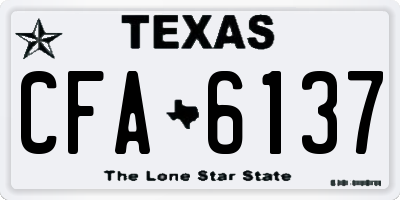 TX license plate CFA6137