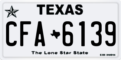 TX license plate CFA6139
