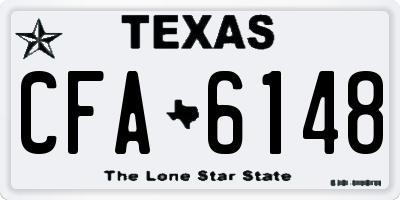 TX license plate CFA6148