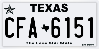TX license plate CFA6151