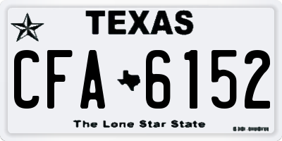TX license plate CFA6152