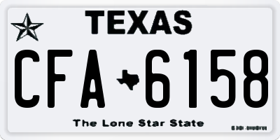 TX license plate CFA6158