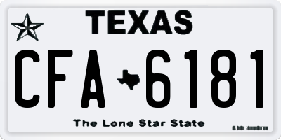 TX license plate CFA6181