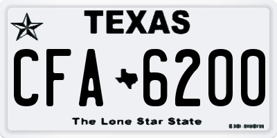 TX license plate CFA6200