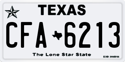 TX license plate CFA6213