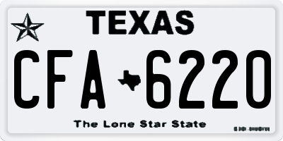TX license plate CFA6220