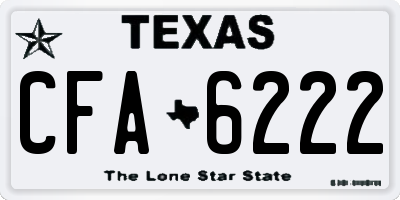 TX license plate CFA6222
