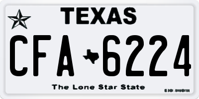 TX license plate CFA6224