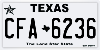 TX license plate CFA6236