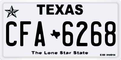 TX license plate CFA6268