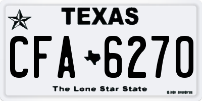 TX license plate CFA6270