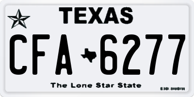 TX license plate CFA6277