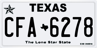 TX license plate CFA6278