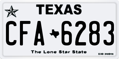 TX license plate CFA6283