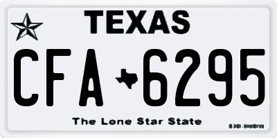 TX license plate CFA6295