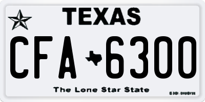 TX license plate CFA6300