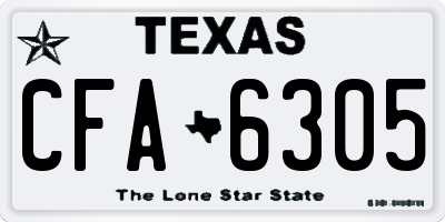 TX license plate CFA6305