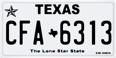 TX license plate CFA6313
