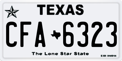 TX license plate CFA6323