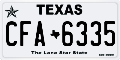TX license plate CFA6335