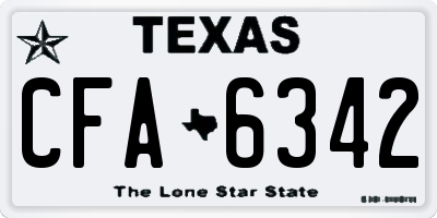 TX license plate CFA6342