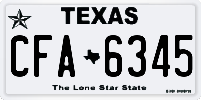 TX license plate CFA6345